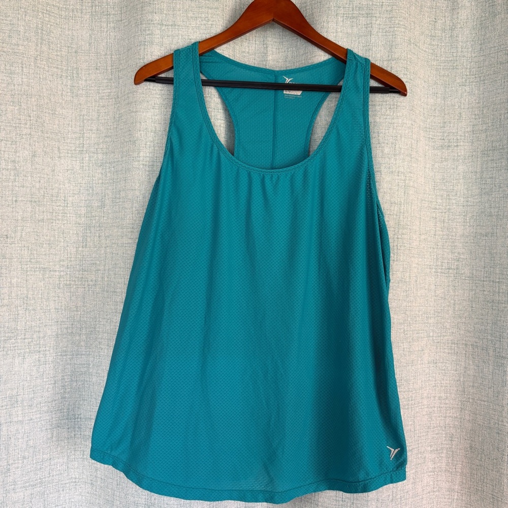 Old Navy Active Go-Dry Teal Racerback Athletic Top – Mesh Workout Tank – Size XL